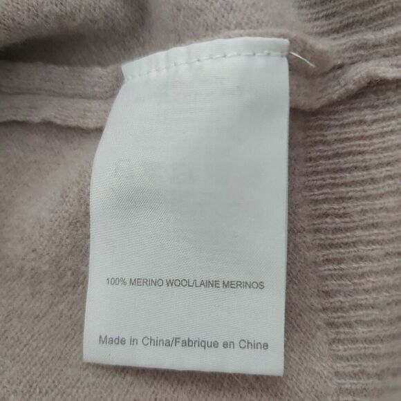 Tory Burch Sweater Womens XS Beige Merino Wool Rhinestones Sequin V-Neck Grandma - Picture 9 of 13